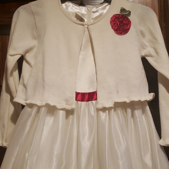 DRESS + CARDIGAN 3D floral flowers ROSES rosette - Picture 6 of 7